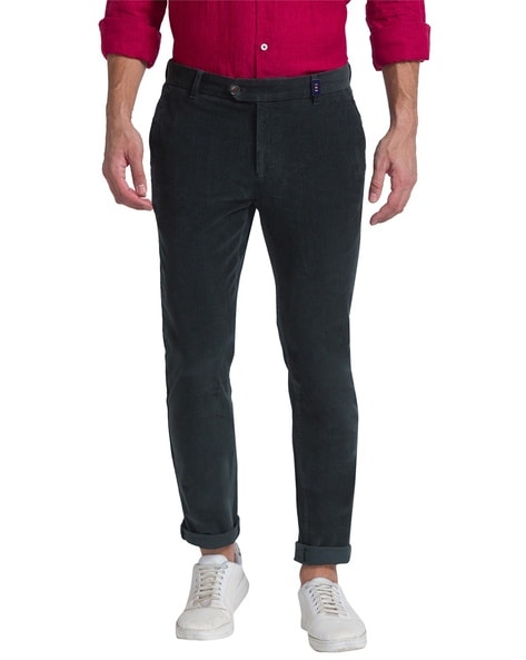 Raymond Slim Fit Flat-Front Chinos