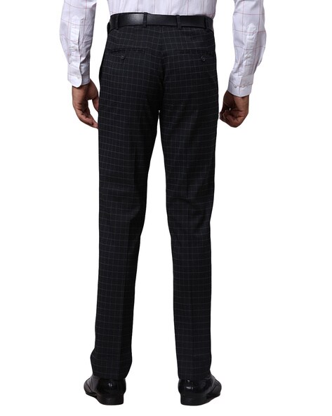 Washed Grey Textured Check Trousers – Zane Barläs