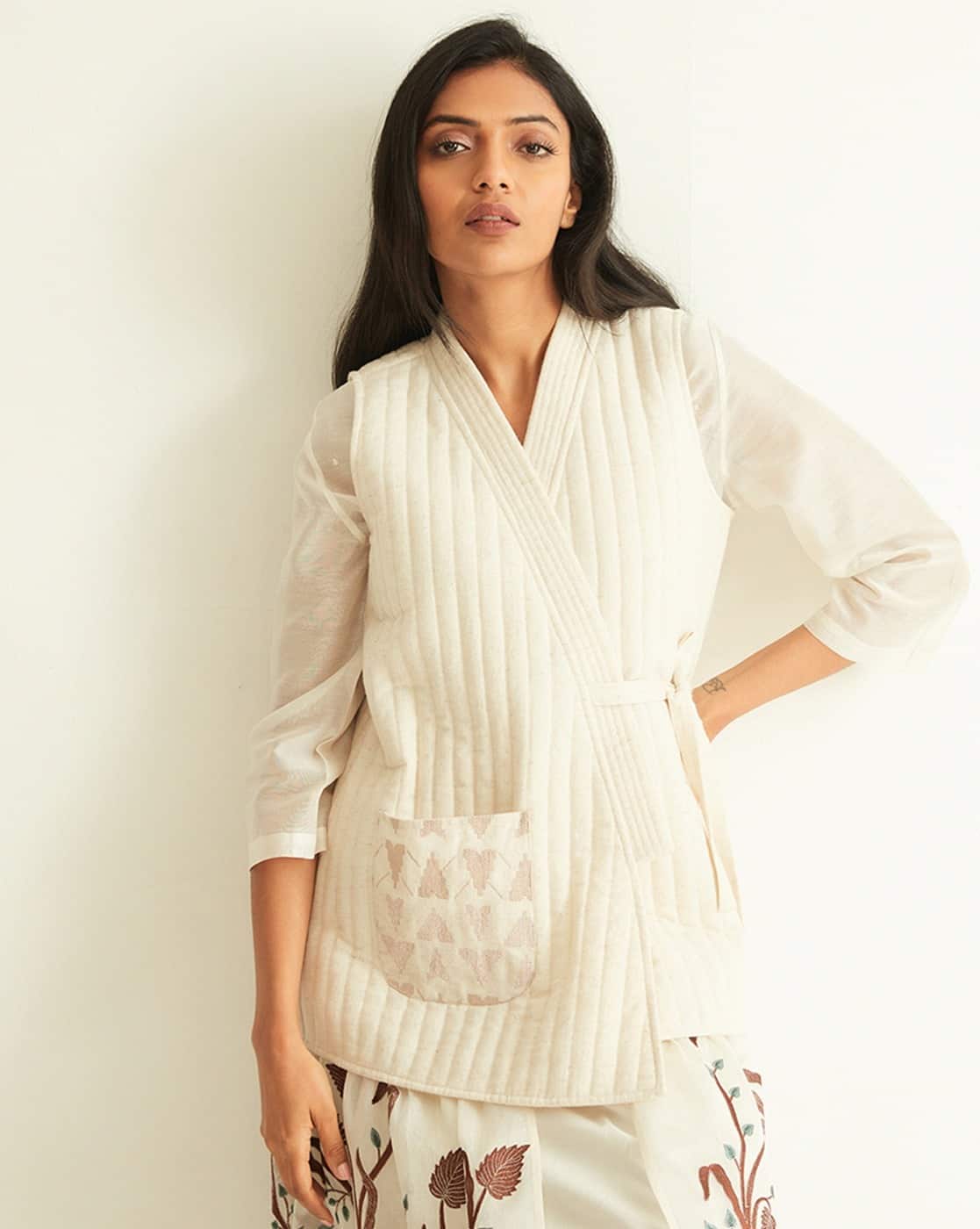 quilted wrap jacket
