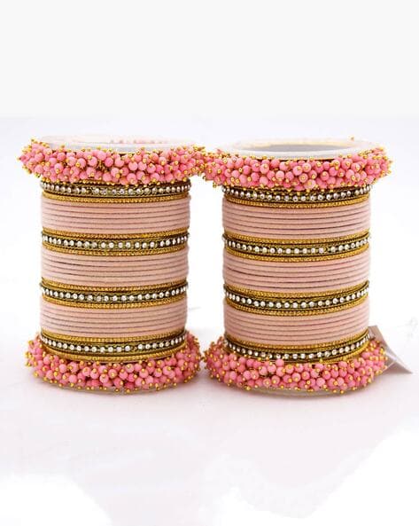 SO® Gold Tone, Pink Bead & Simulated Pearl Bracelet Set