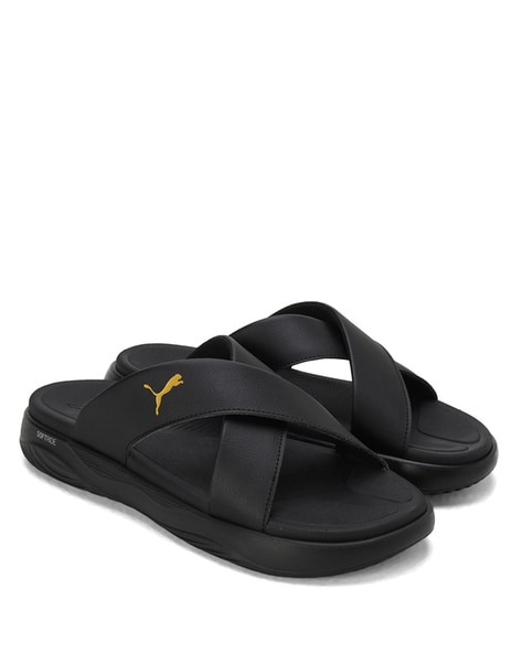 Puma black platform slides hot sale