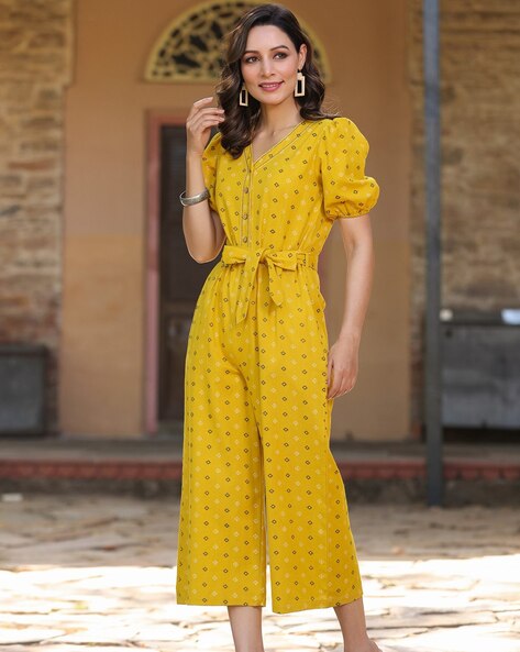 Mustard polka cheap dot jumpsuit