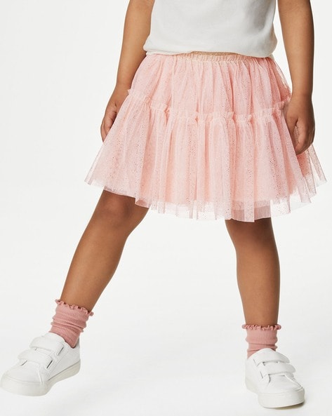 Embroidered Skorts with Elasticated Waist