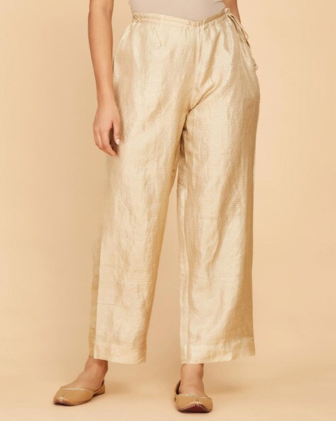 Ankle Length Pants with Elasticated Waistband Price in India