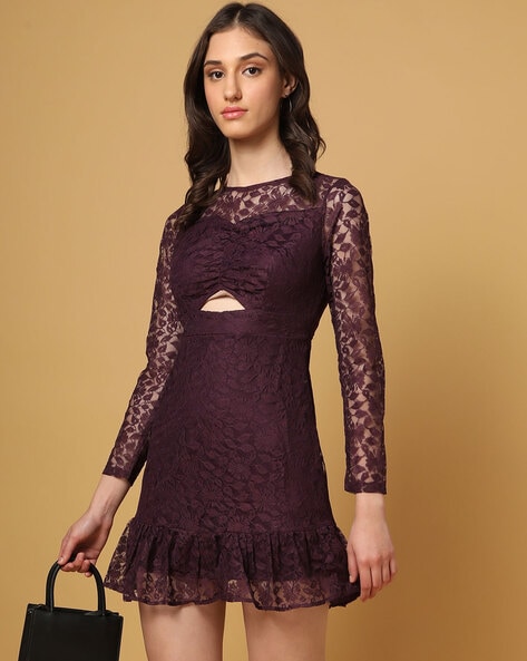 Floral lace skater outlet dress