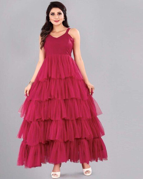 Trendy girls party wear frill gown - Simple Craft Ideas | Long dress  design, Long gown dress, Girls frock design
