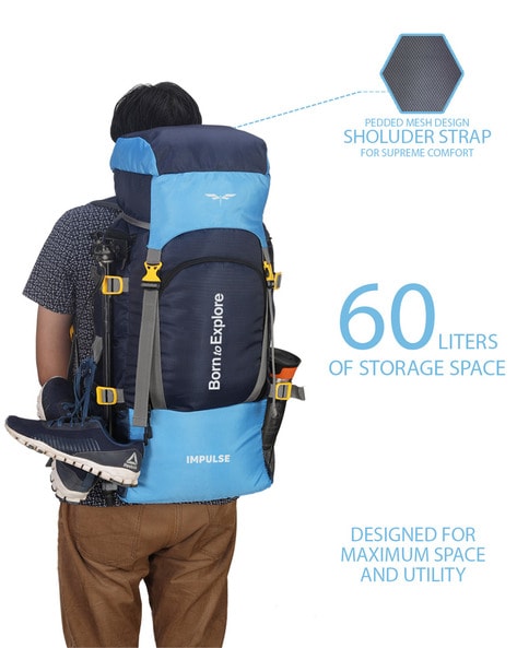 Buy Impulse Rucksack bags 75 litres travel bag for men tourist bag for  travel backpack for hiking trekking Bag for men camping Loops Blue Online  at Best Prices in India - JioMart.