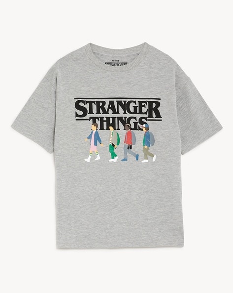 Printed sweatshirt - Grey marl/Stranger Things - Ladies