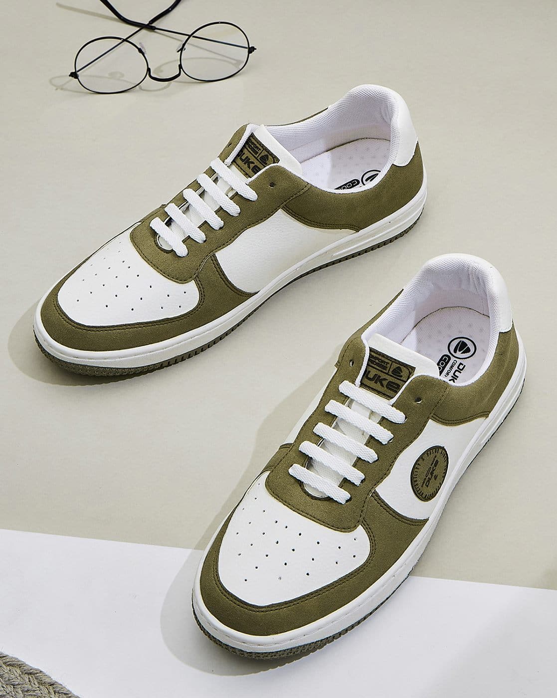 Buy DUKE Men Colourblock Lace-Up Sneakers Online | Ajio.com