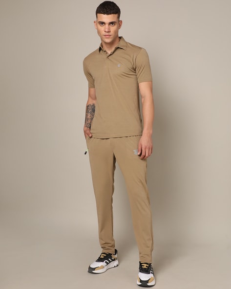 Fabric: Polyester Men Light Brown Sports Tracksuit