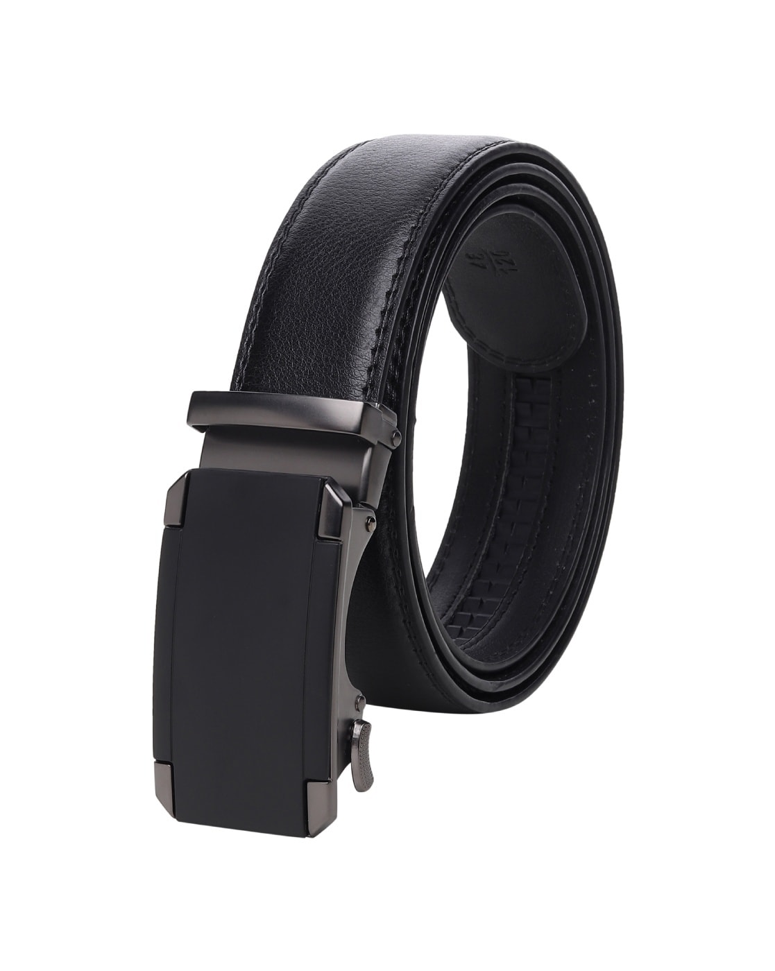 MENFOX Ratchet Belt with Metal Buckle Closure For Men (Black, 34)