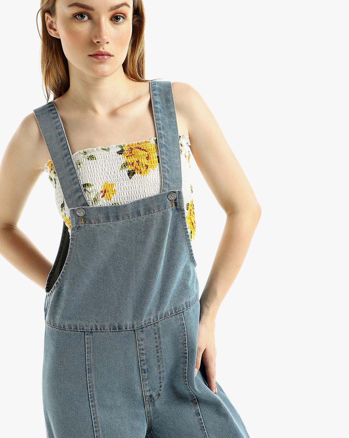 Hand painted upcycled denim short romper overalls | RE.STATEMENT | The  Upcycled Fashion Marketplace