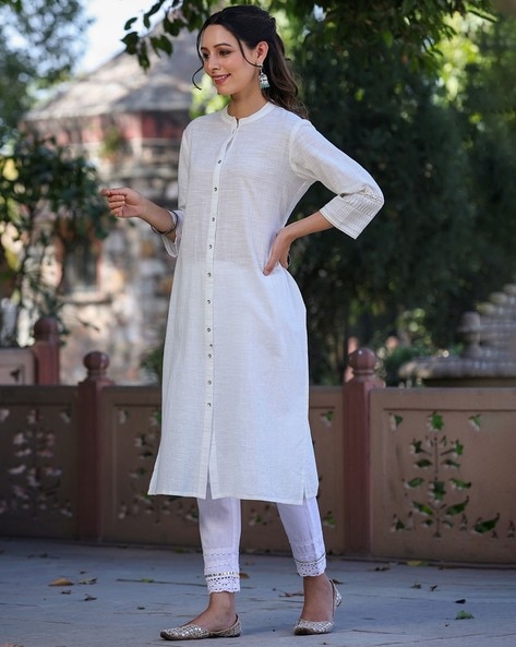 White kurta clearance design for girl