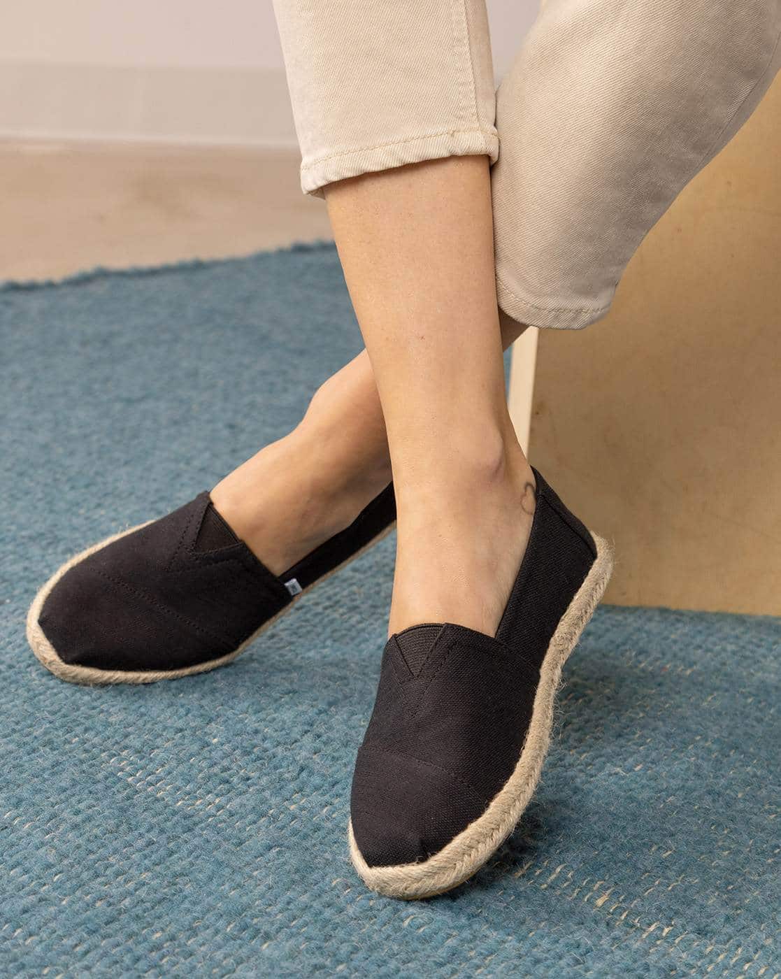 Vegan Espadrilles Espadrille Cuir Espadrille Femme Plate Nu Pieds