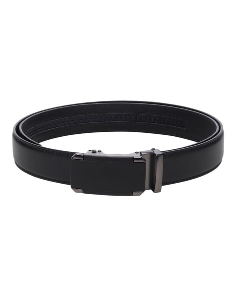 MENFOX Ratchet Belt with Metal Buckle Closure For Men (Black, 34)