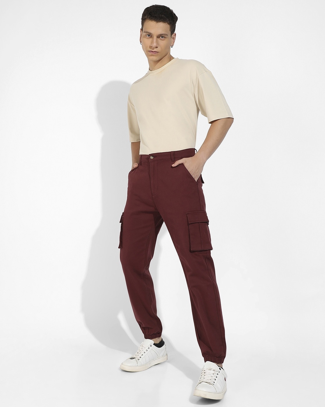 Buy Maroon Casual High-Waisted Parallel Cargo Trouser Pants for Women -699  - XXL / Maroon Online at Best Prices in India - JioMart.