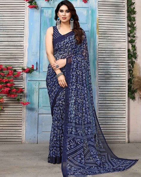 Buy Royal Blue Digital Print Saree online-Karagiri – Karagiri Global