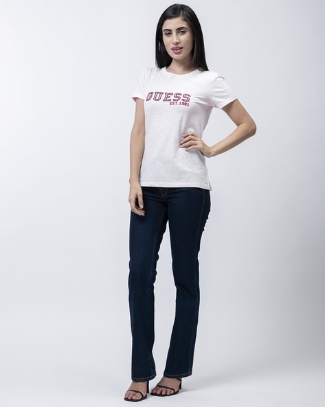 Pink and hotsell white guess shirt