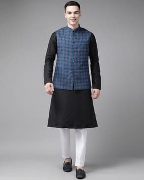 see designs Printed Nehru Jacket with Welt Pockets-picture-27