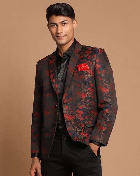 Maroon and hot sale black blazer