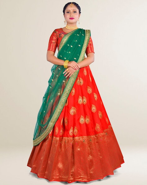 new red lehenga choli