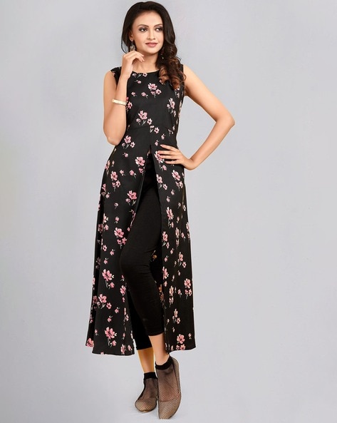Wayf - Black w/ Dainty Pink Floral Print Middle Cut-Out Dress Sz XS –  Current Boutique