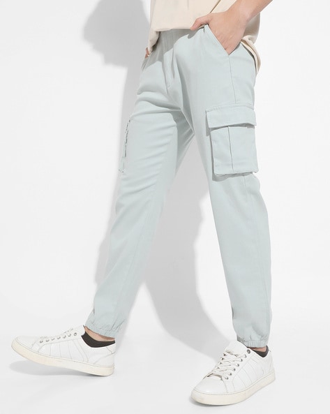 Straight Fit Flat-Front Cargo Pants