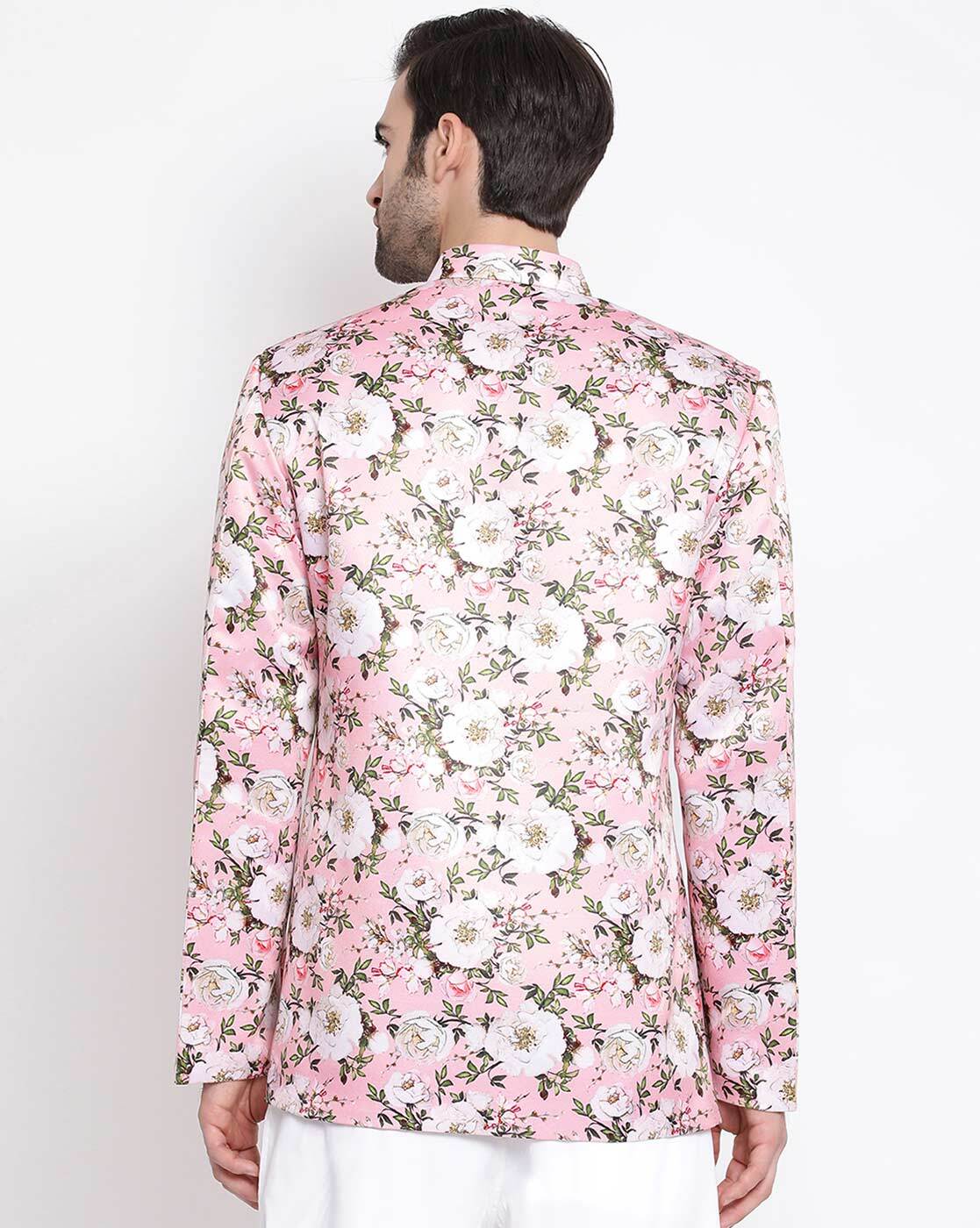 Mens pink clearance floral blazer