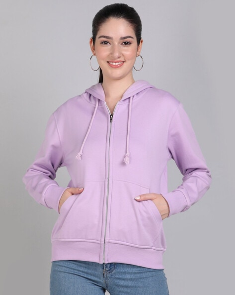 Lavender zip sales up hoodie