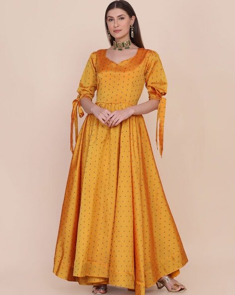 Buy Gulabo Jaipur Yellow Georgette Haseen Mirror Embroidered Gown Online |  Aza Fashions | Fashion, Indian designer outfits, Embroidered gown