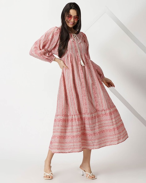 Bohemian Cotton Maxi Dresses for Women – Pink & Blue Baby Shop