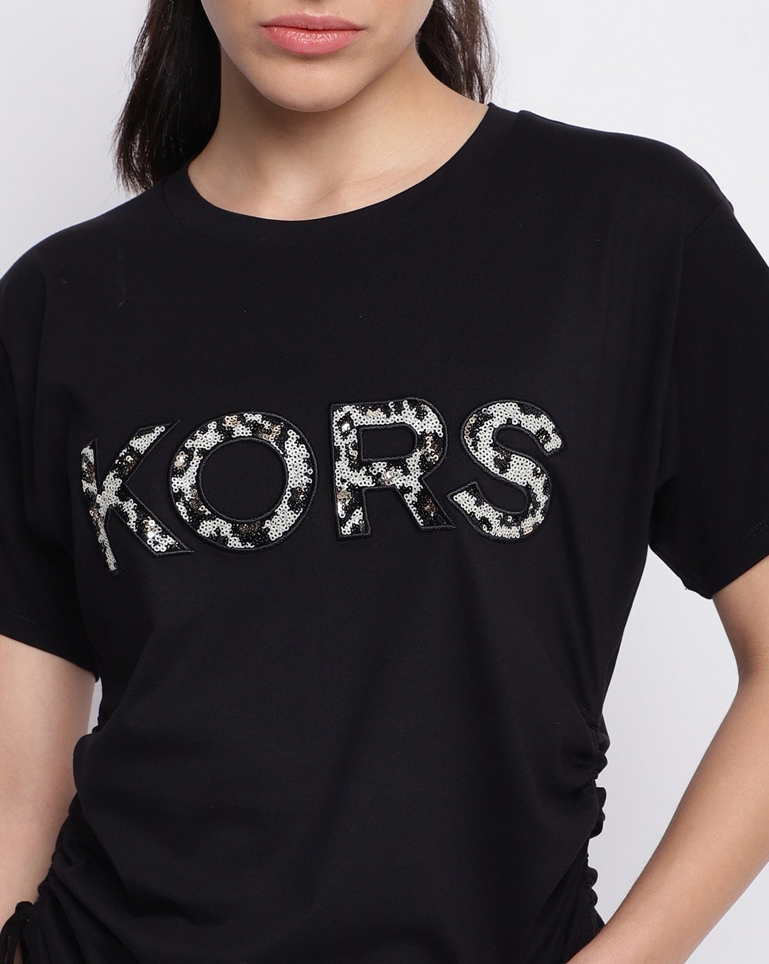 Shop Michael Kors Crew Neck Long Sleeves Cotton Long Sleeve T-shirt Logo by  Cheri*