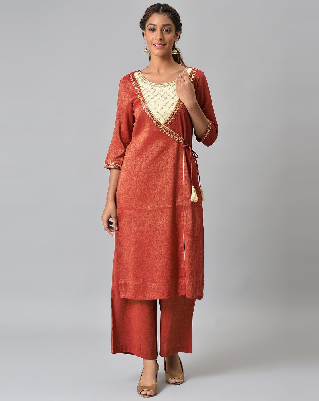 Buy Yellow Panelled Western Aurelia Kurti Online - Aurelia