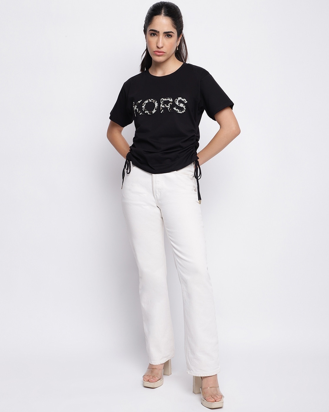 Shop Michael Kors Crew Neck Long Sleeves Cotton Long Sleeve T-shirt Logo by  Cheri*