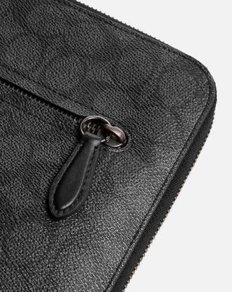 Buy Coach Zip Around Laptop Case In Signature Canvas Black Color Men AJIO LUXE