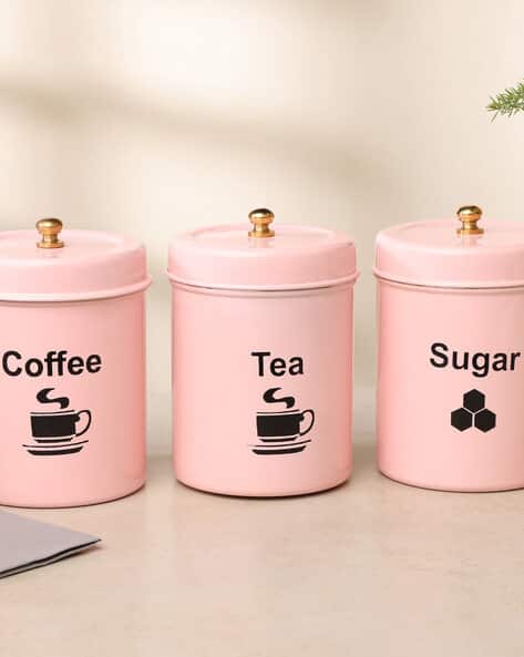 Kitchen Canisters Tin Tea Coffee Sugar Canisters Pack Of Quoted