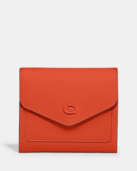 Coach pebble leather wallet/ Wristlet sale Trifold georgeous salmon color