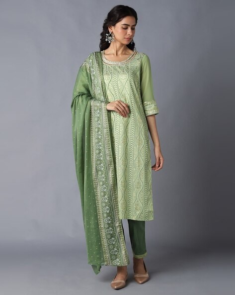 Buy Green Kurta Suit Sets for Women by AURELIA Online