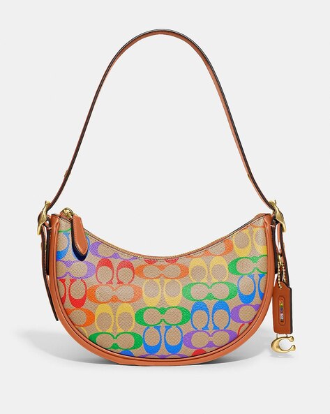 COACH®  Rainbow Leather Covered Short Chain Strap