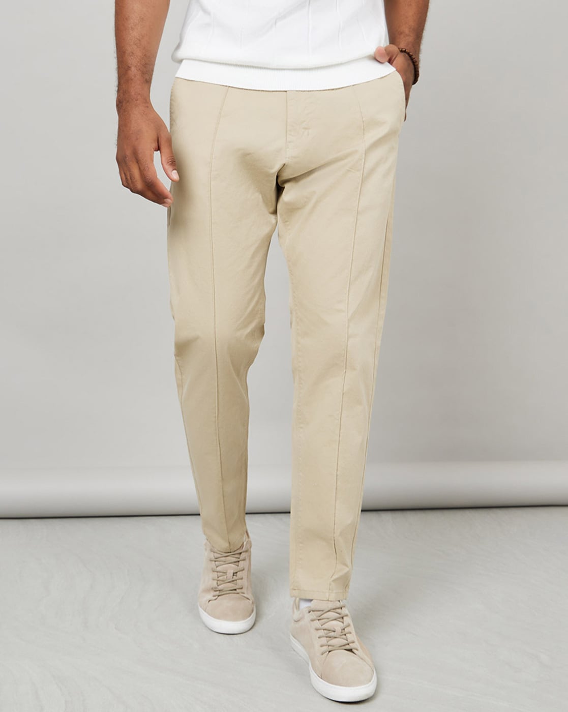 Moon Mist Plain-Solid Premium Cotton Pant For Men