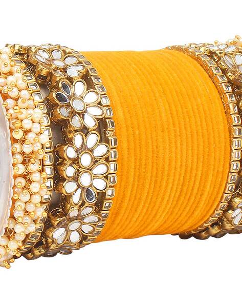 Yellow sale bangles set