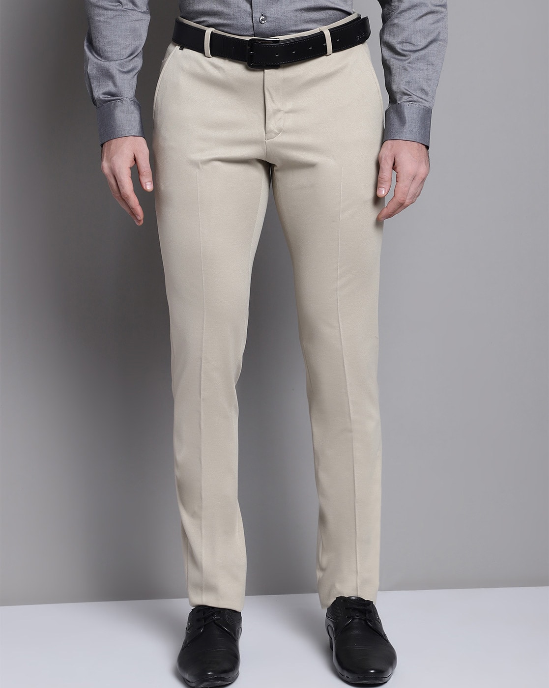 Buy Cantabil Men Navy Blue Formal Trouser online