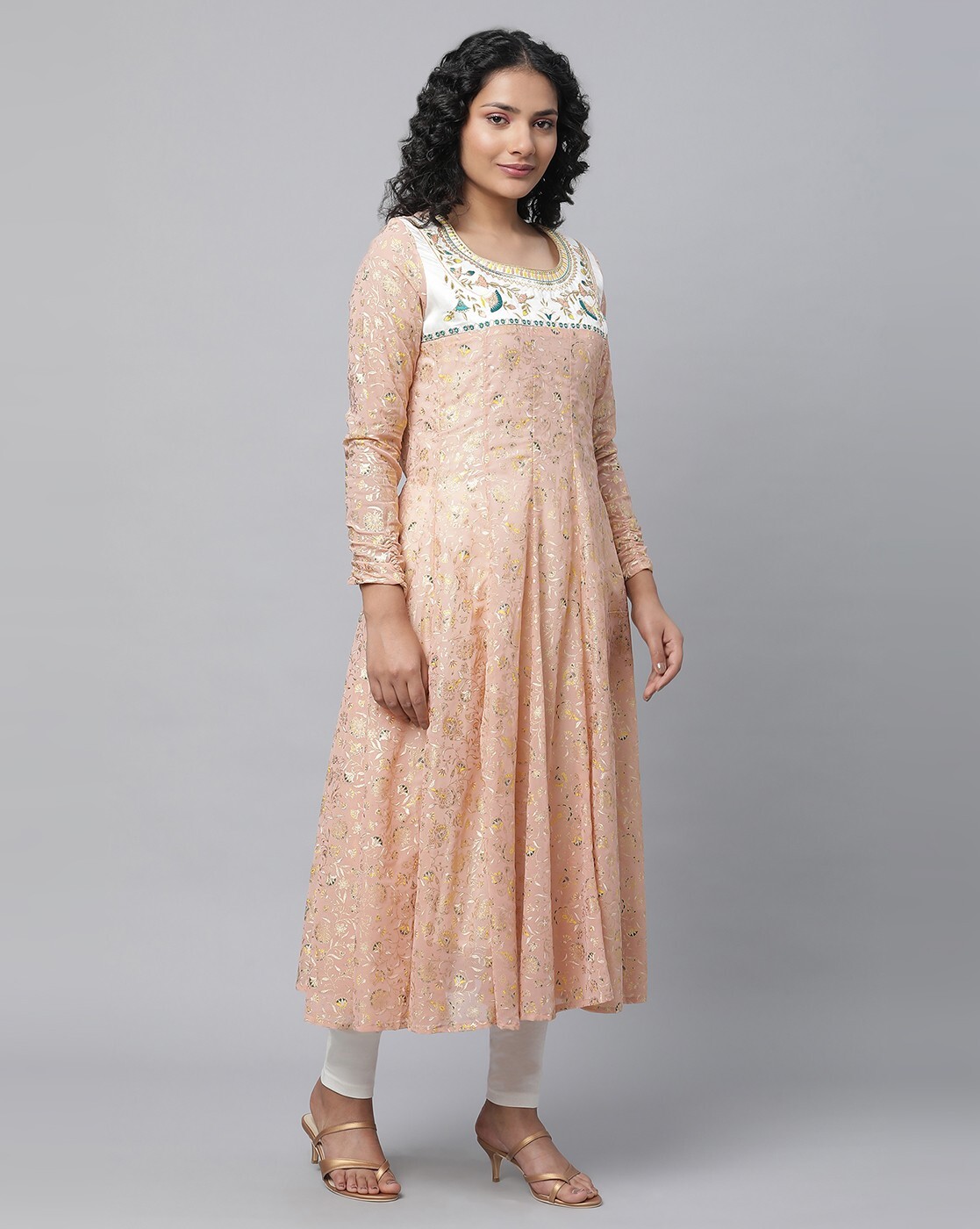 Buy Peach Kurta Suit Sets for Women by AURELIA Online