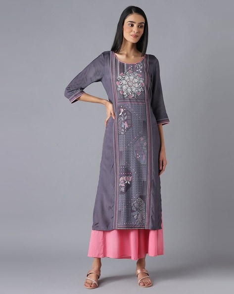 Buy Grey Ethnic Dress Online - Aurelia