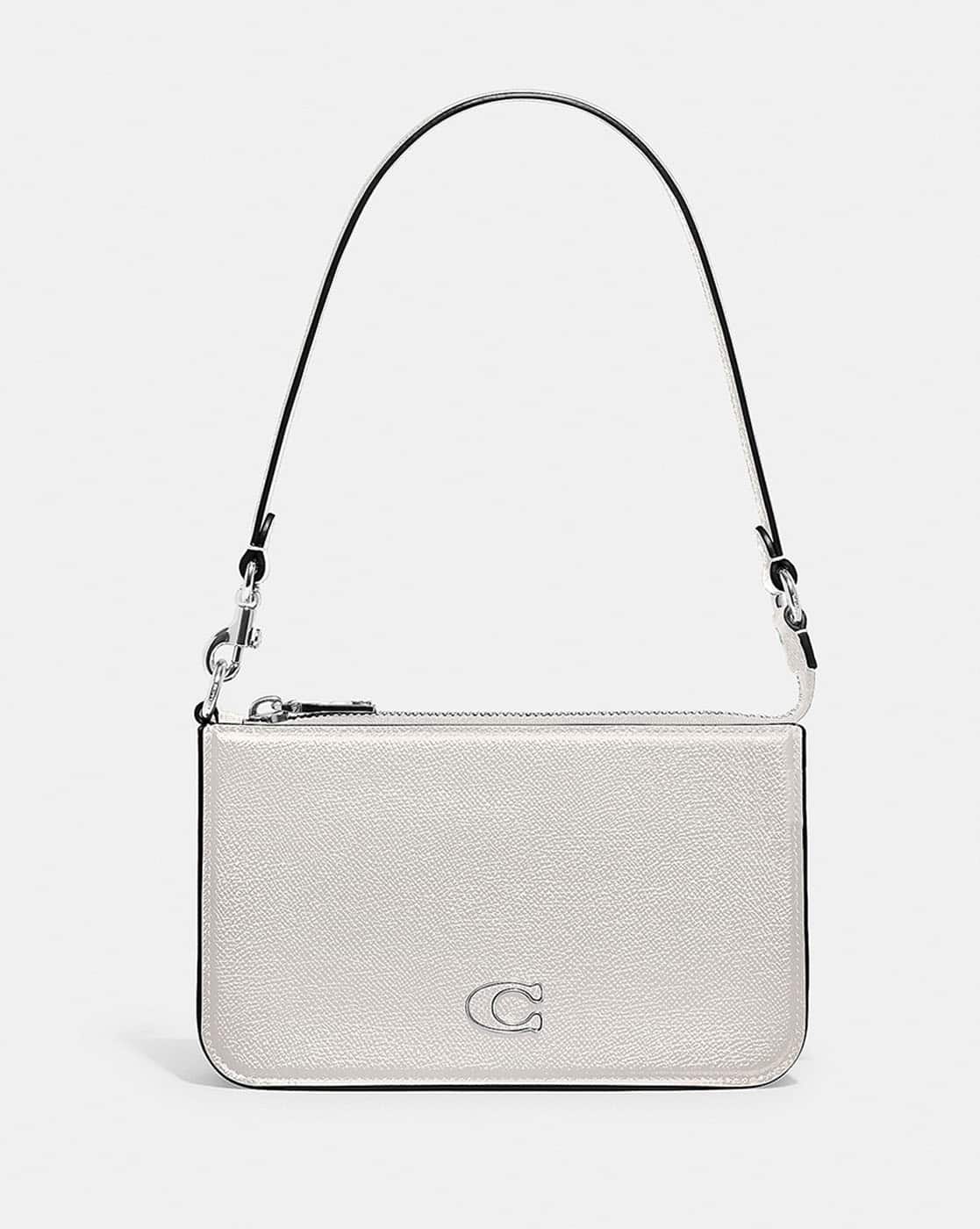 Buy Coach Pouch Bag with Signature Canvas Interior | White Color