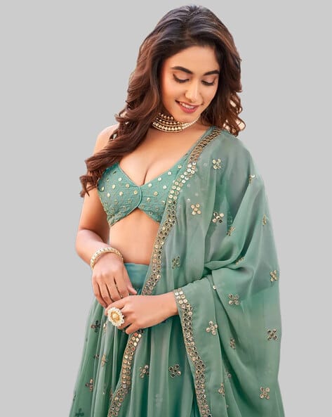 Embellished Lehenga Choli Set with Dupatta