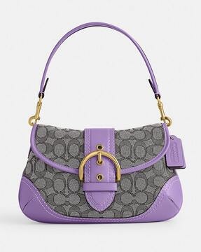 Outlets Coach Purple Pleated Buckle Soho Crossbody Swingpack Bag