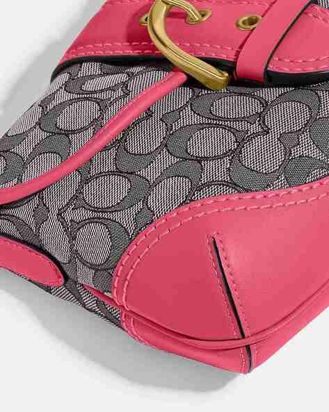 Coach (91146) Mini Lillie Bold Pink Crossgrain Leather Carryall Crossbody  Bag - Walmart.com