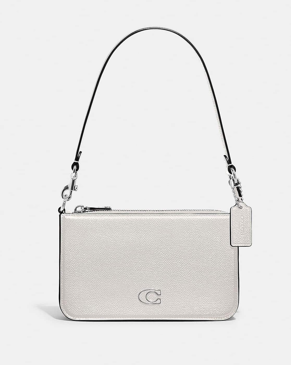 Buy Coach Pouch Bag with Signature Canvas Interior | White Color