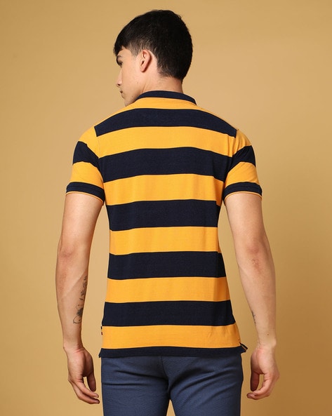 Black and yellow striped polo outlet shirt